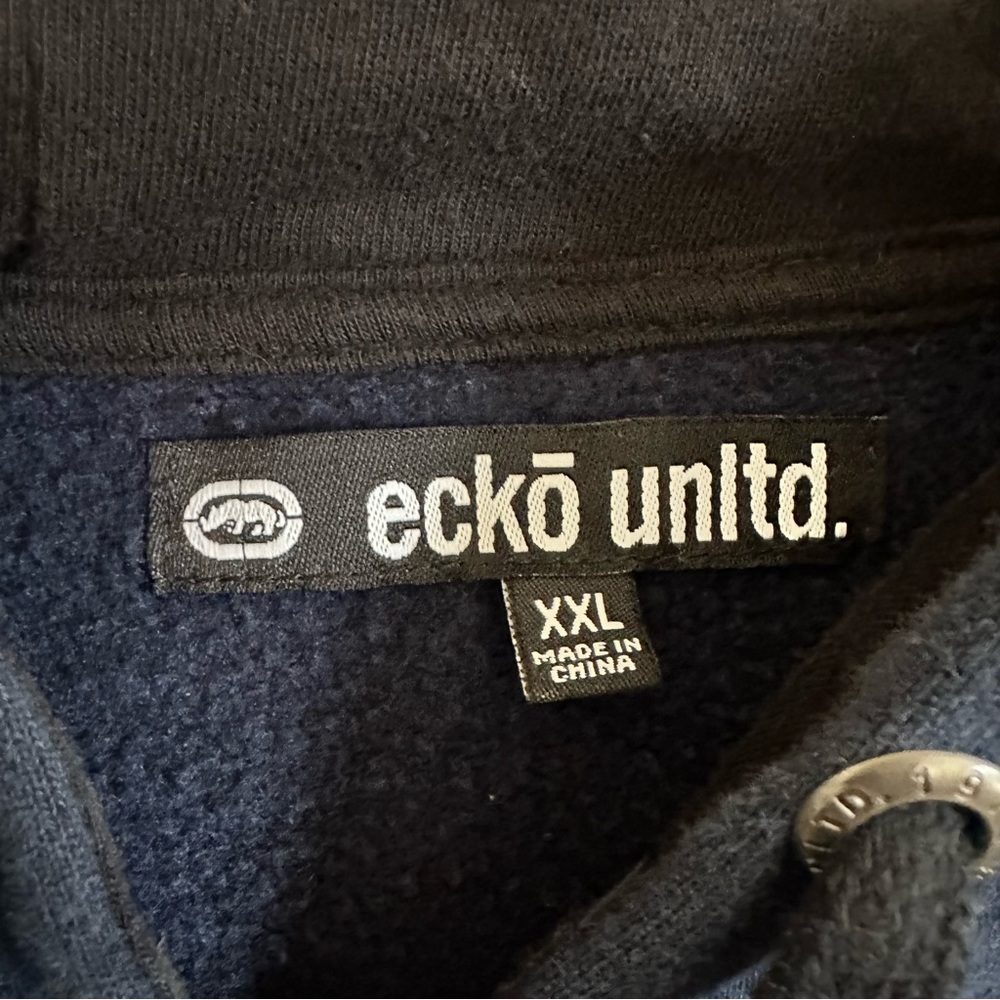Ecko Unltd Rhino Zip Up Hoodie Navy Blue Casual Gorpcore Sz XXL - Picture 3 of 6